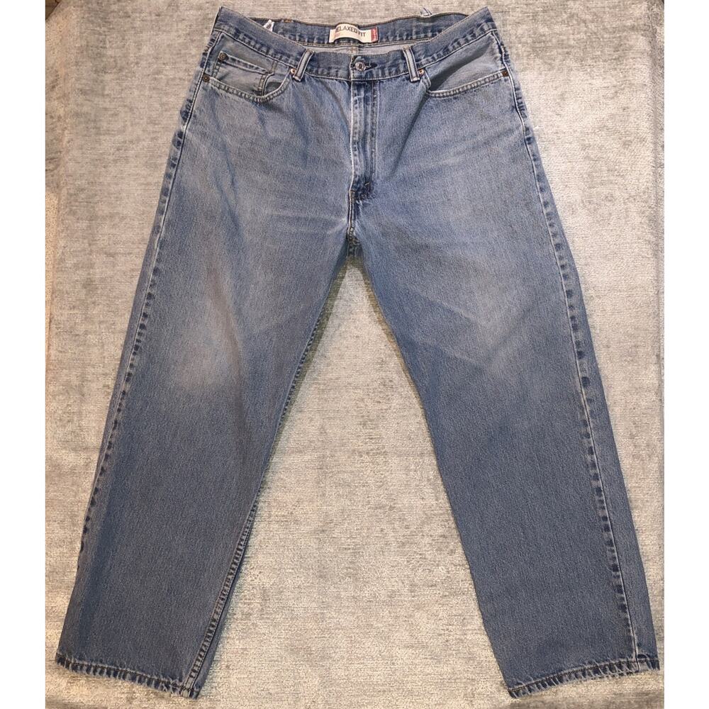 Levis 550 Jeans Men's 38x30 Blue Denim Relaxed Fit With Broken Belt Loop